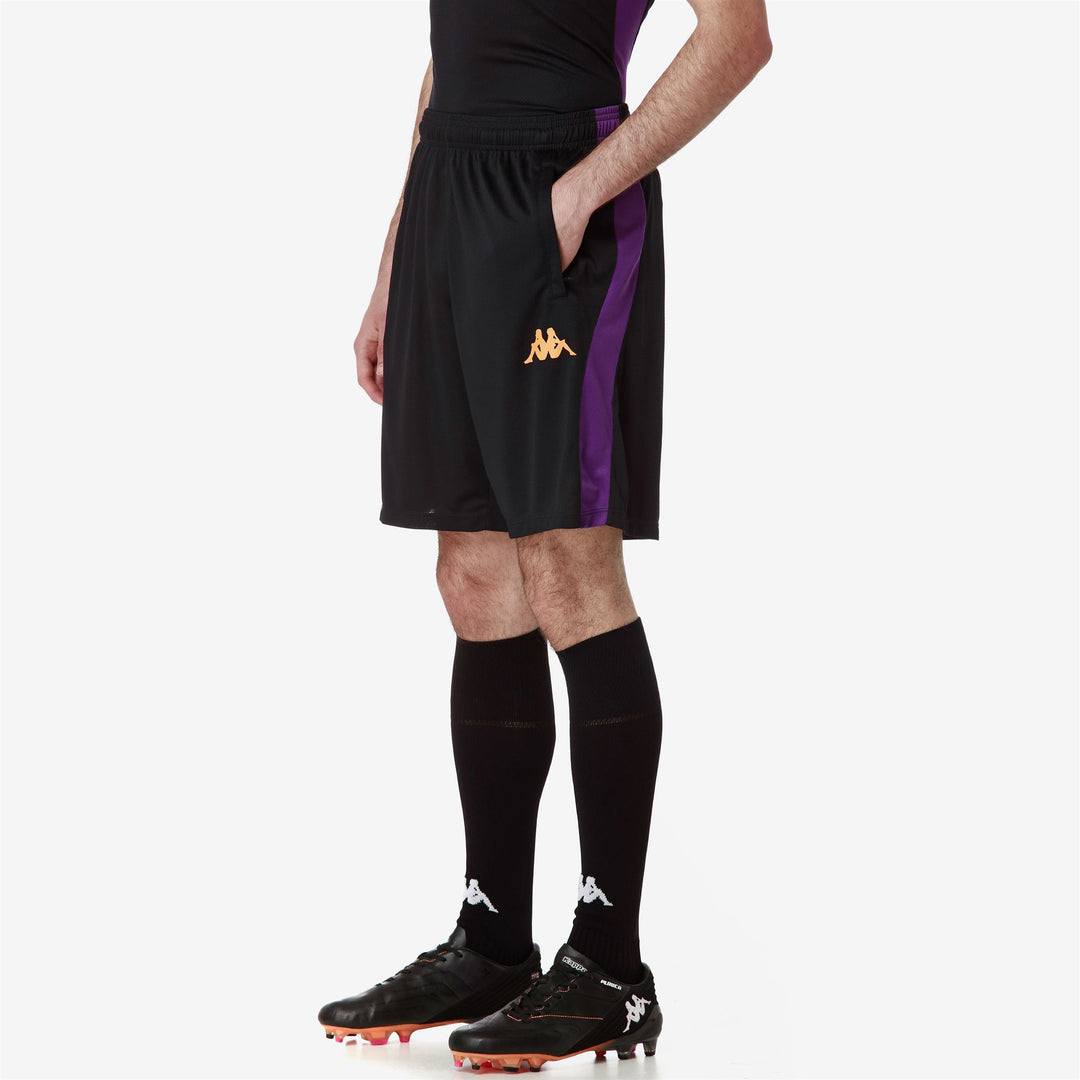 Black Men's ACF Fiorentina Football Training Shorts with Zip Pockets main