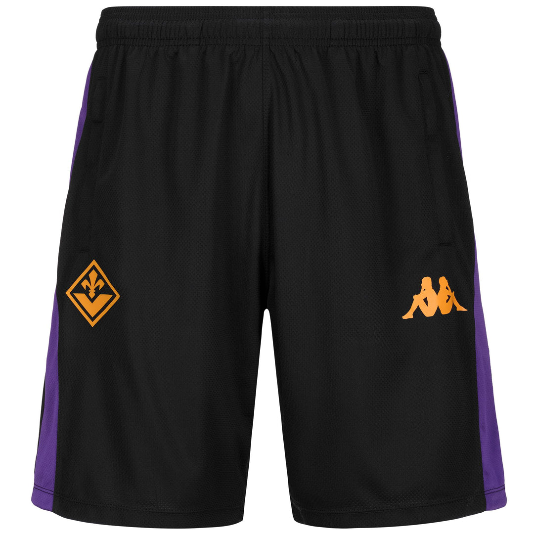 Black Men's ACF Fiorentina Football Training Shorts with Zip Pockets 01