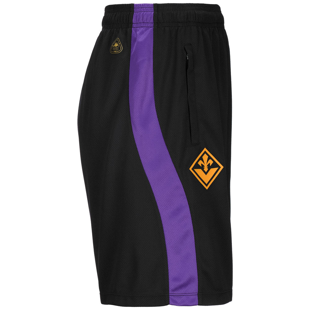Black Men's ACF Fiorentina Football Training Shorts with Zip Pockets 02