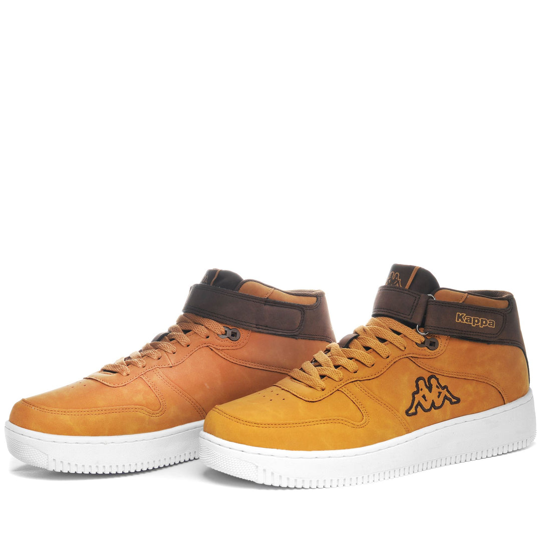 Yellow tan Unisex Mid Cut Sneakers with Synthetic Upper 01
