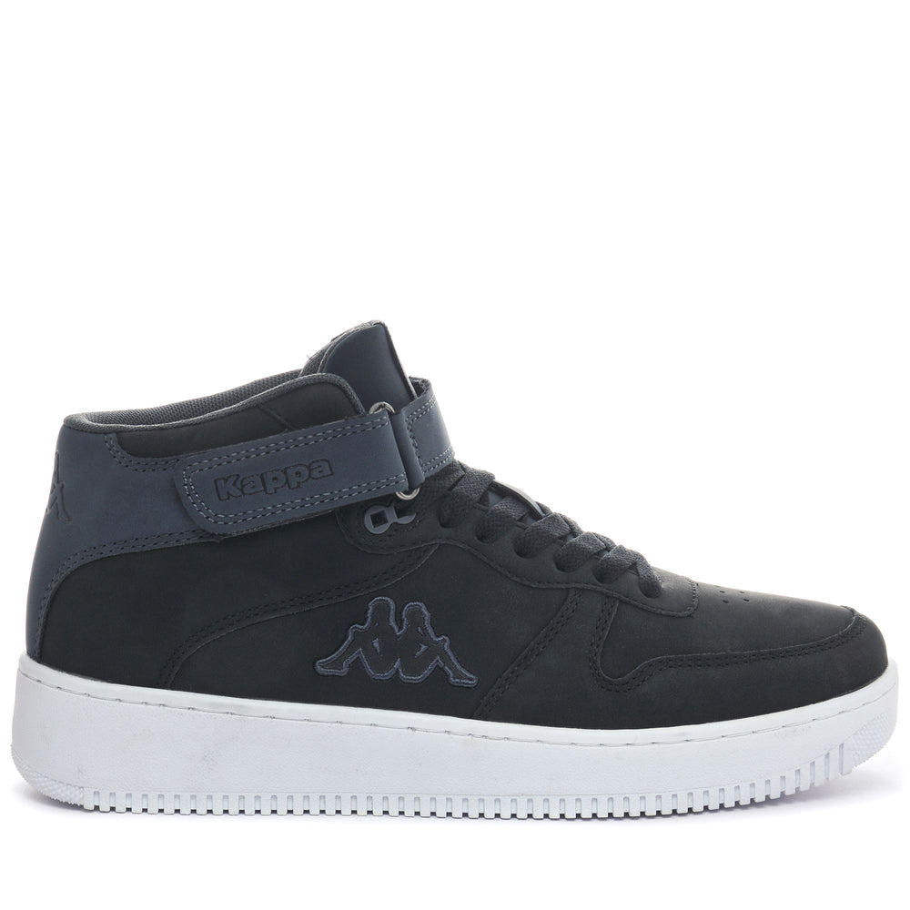 Sneakers unisex nere e grigie con chiusura a lacci e cinturino 02