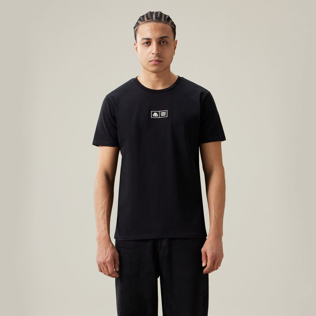 T-shirt sportiva nera da uomo in cotone vestibilità regolare main