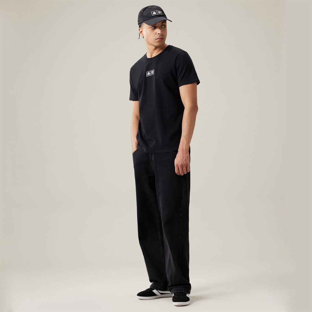 T-shirt de sport noir pour homme, coupe classique, en coton main