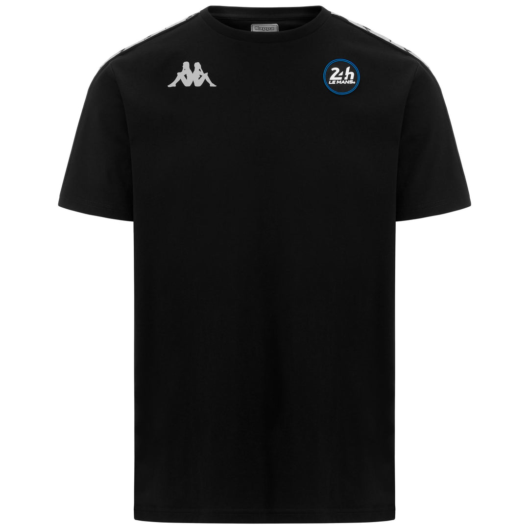 T-shirt girocollo nera da uomo con vestibilità regolare e dettagli riflettenti 01