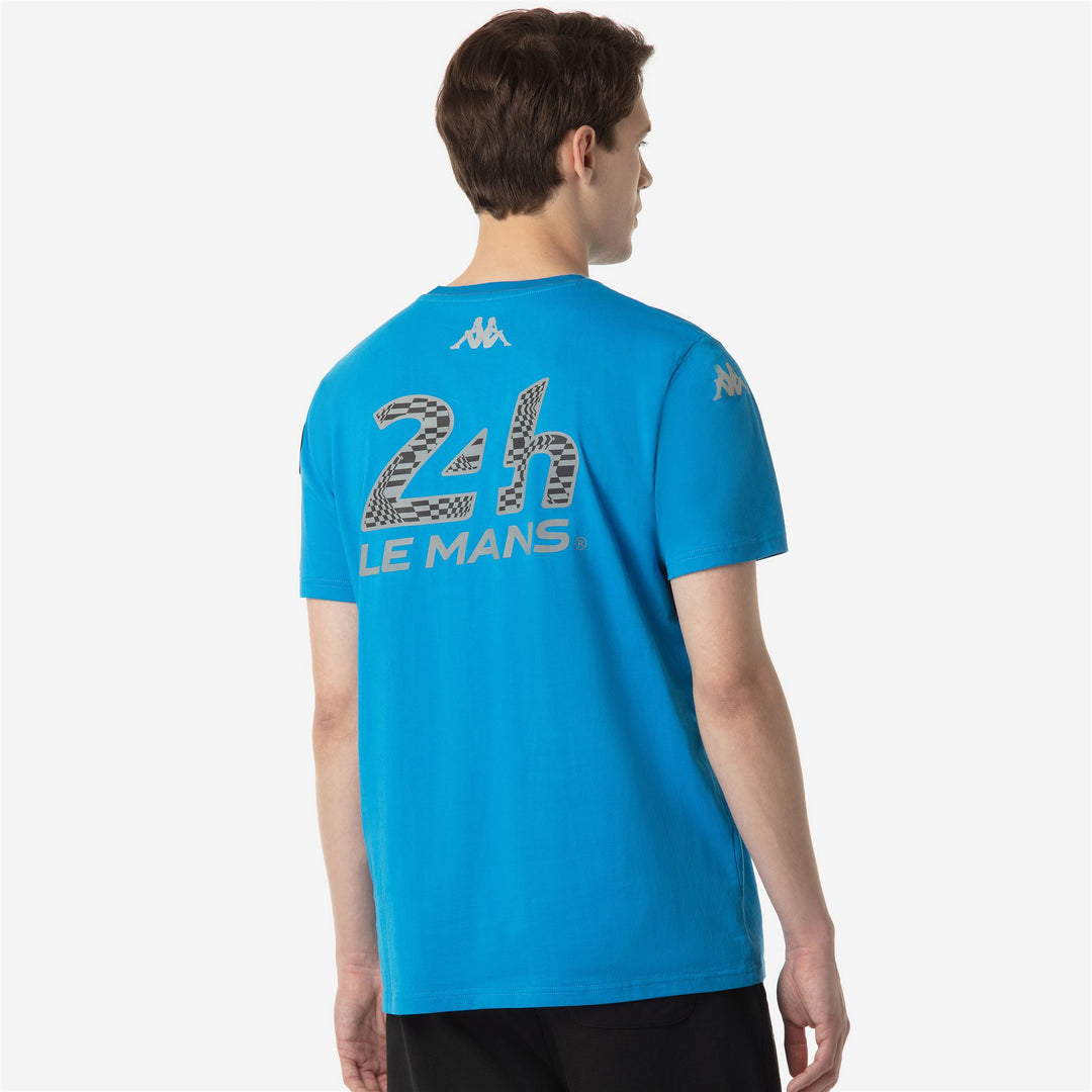Camiseta azul de algodón de corte regular para hombre, ideal para carreras de motor. main
