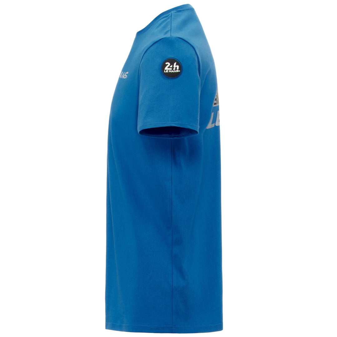 T-shirt grafica da uomo blu brillante con dettagli riflettenti 01