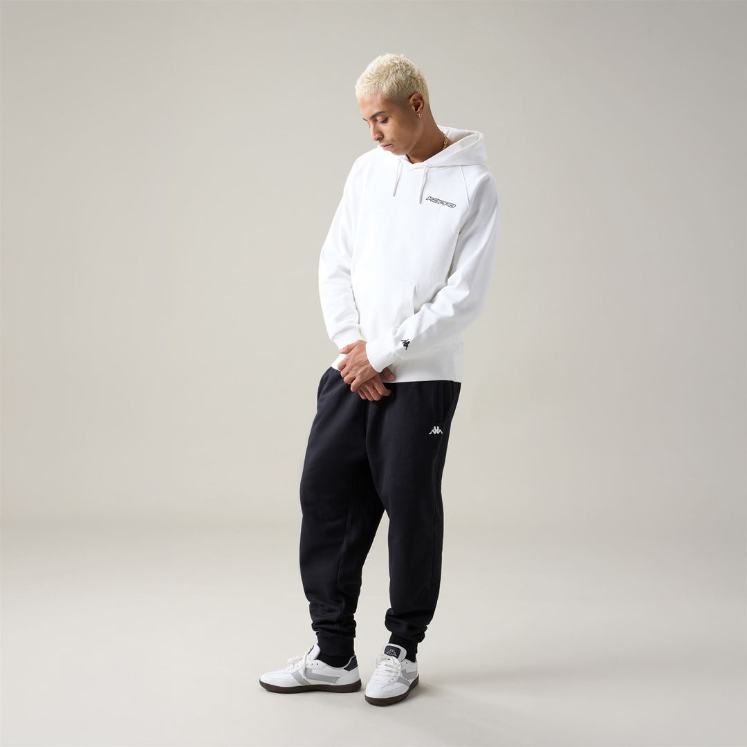 Men's White Brushed Hoodie With Graphic Print 01