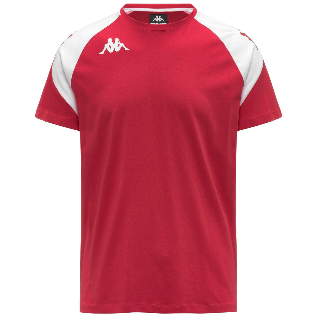Camiseta de fútbol roja de corte ajustado para hombre en tejido jersey 01