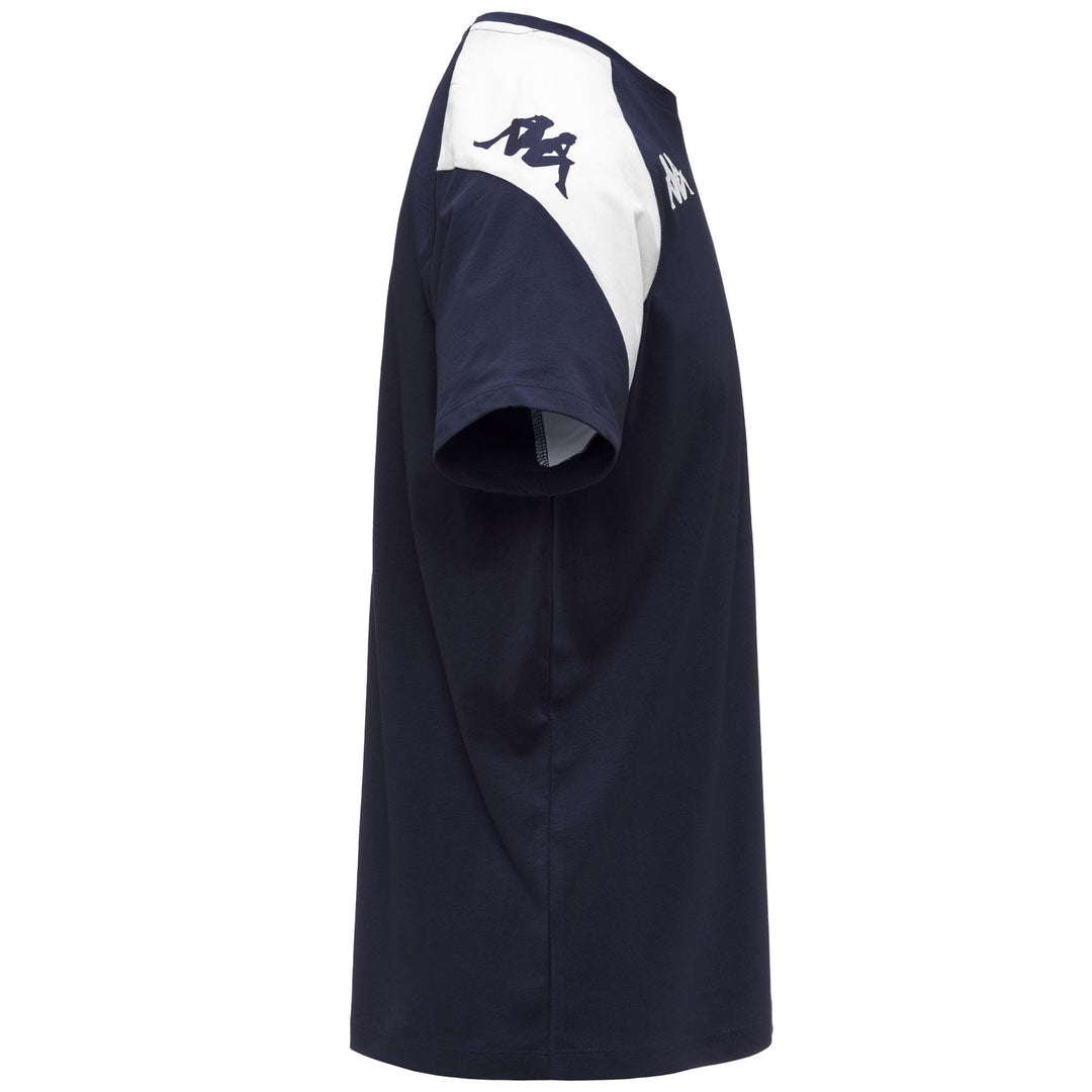 T-shirt slim fit in cotone blu marino da uomo con maniche corte main