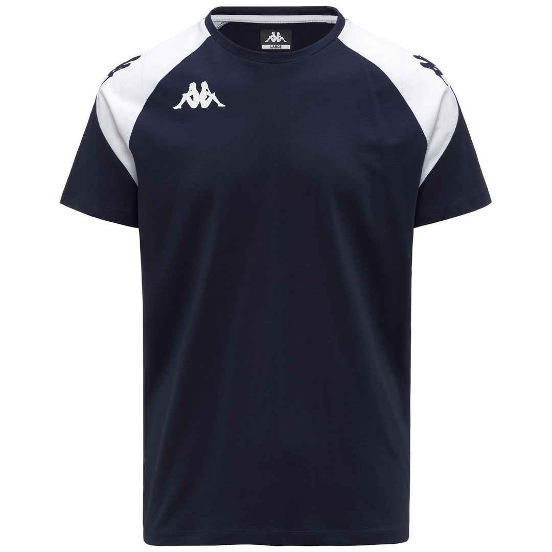 Camiseta de fútbol azul en tejido jersey con corte entallado para hombre 01