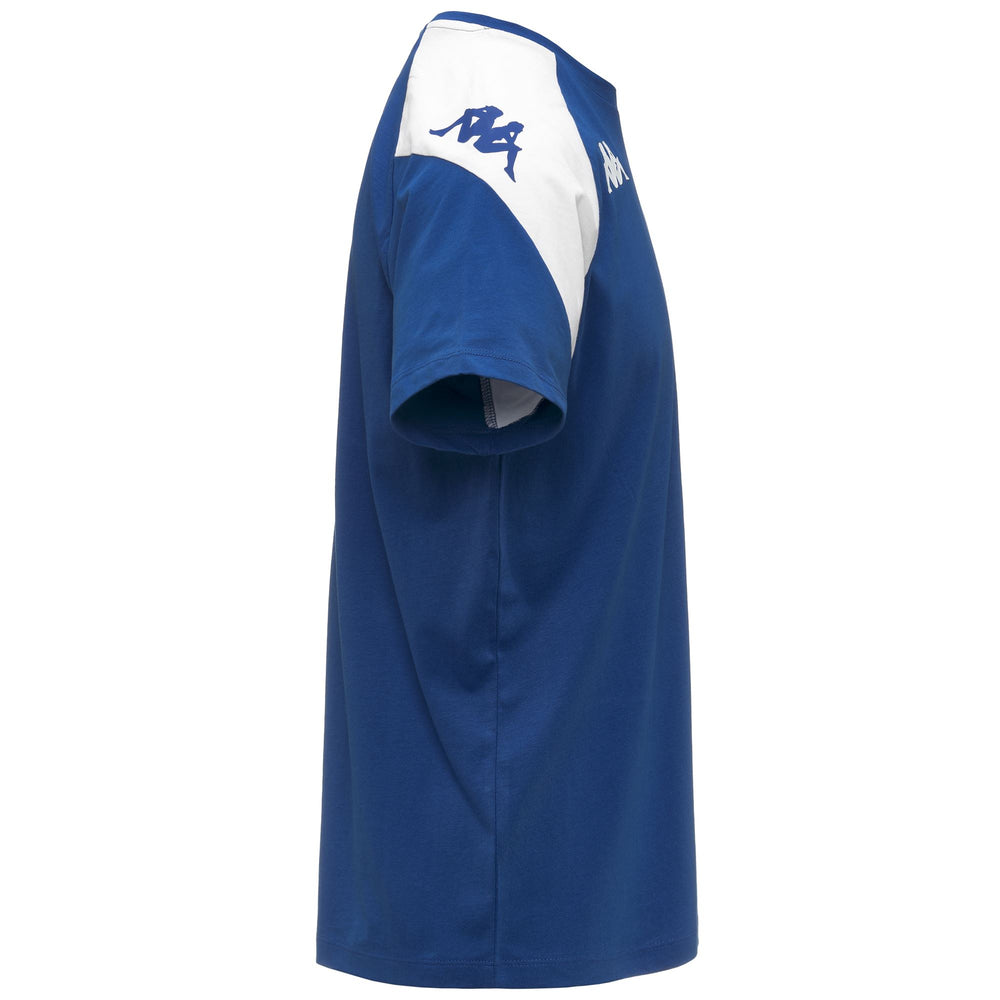 Camiseta azul de corte entallado para hombre en tejido jersey para fútbol 02