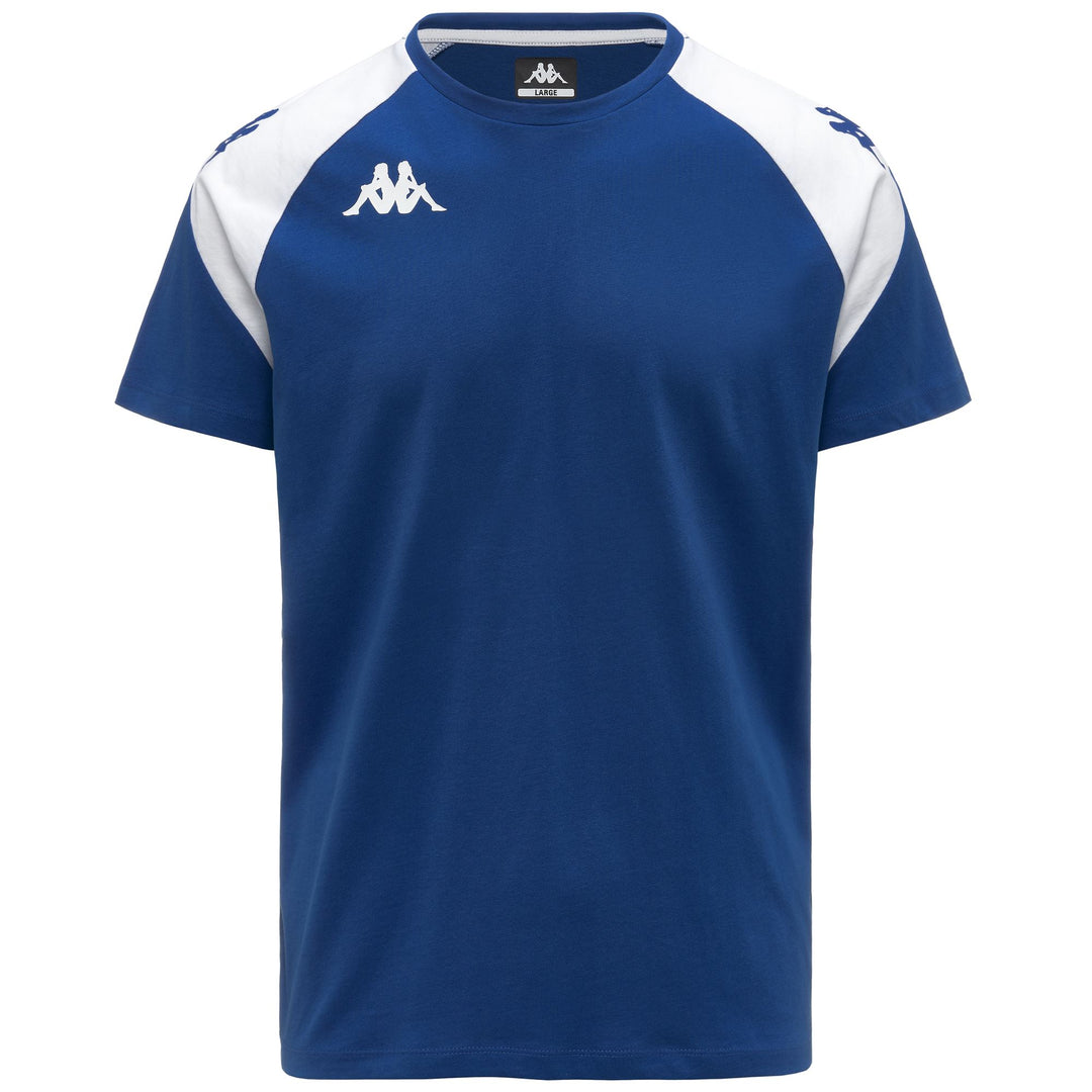 Camiseta azul de corte entallado para hombre en tejido jersey para fútbol 01