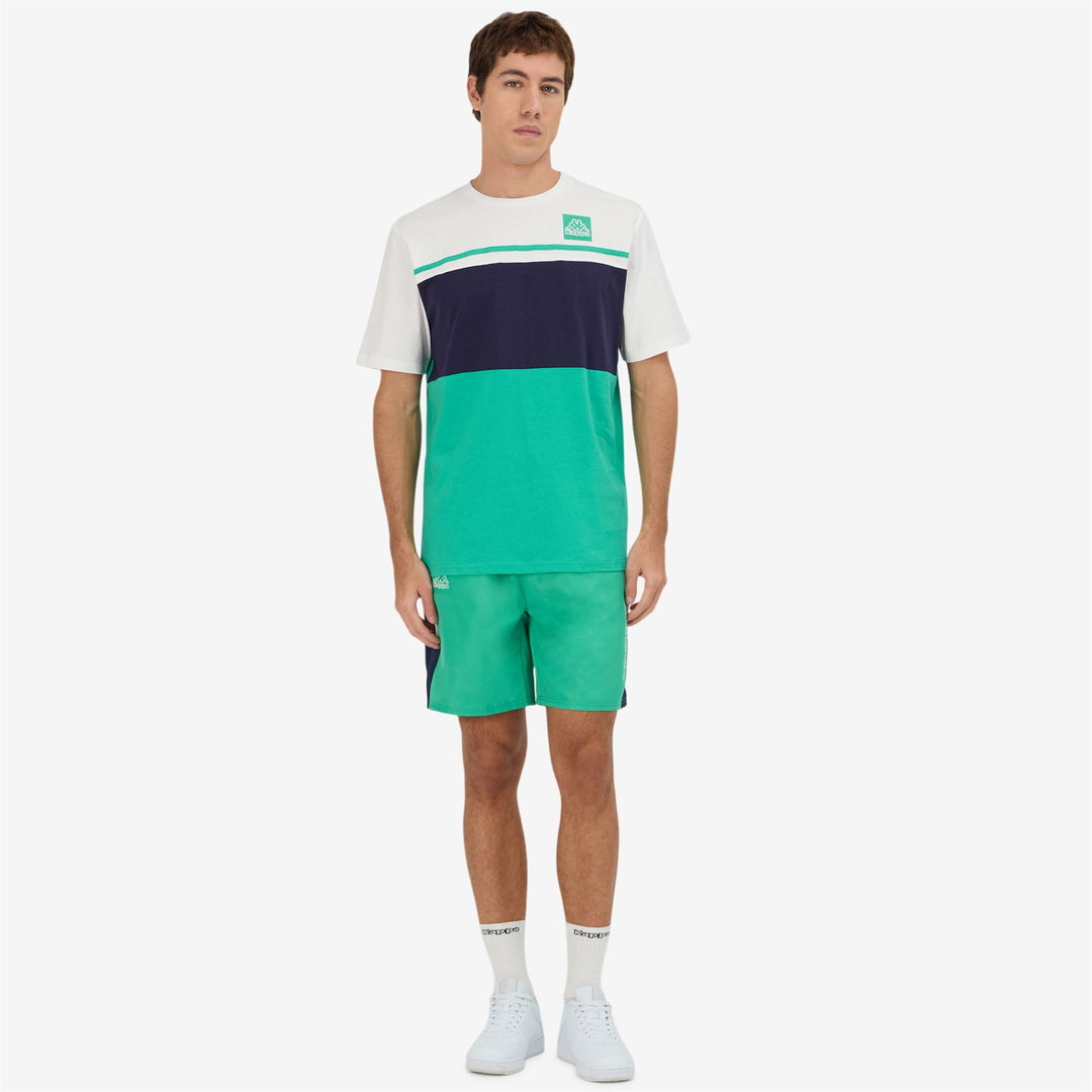 Camiseta de corte regular para hombre en color verde marino con logotipo de Kappa 01