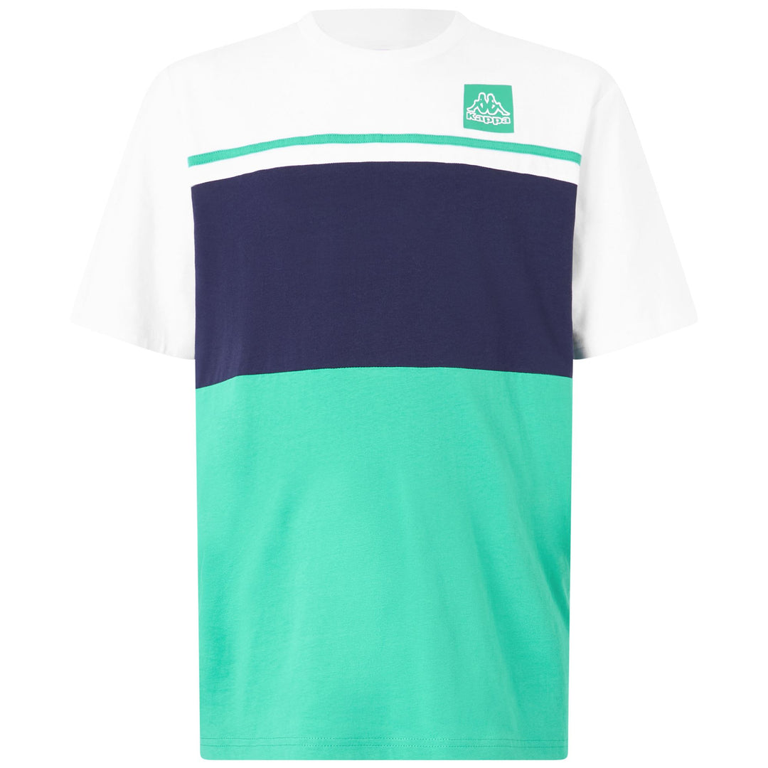Camiseta de corte regular para hombre en color verde marino con logotipo de Kappa main