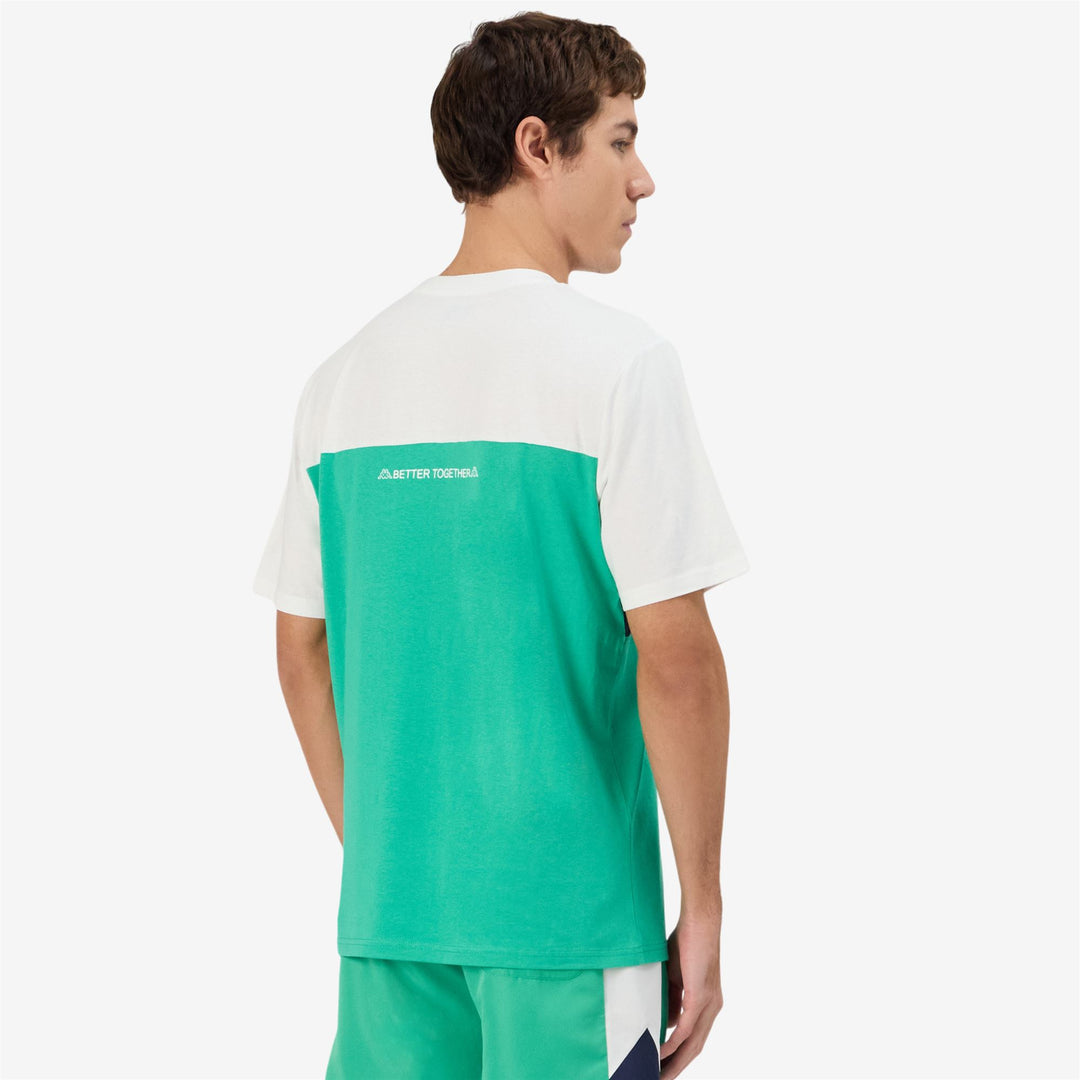 Camiseta de corte regular para hombre en color verde marino con logotipo de Kappa main
