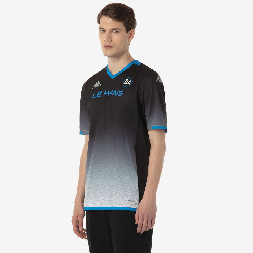 Black White Men's Active Shirt with Recycled Fabric main