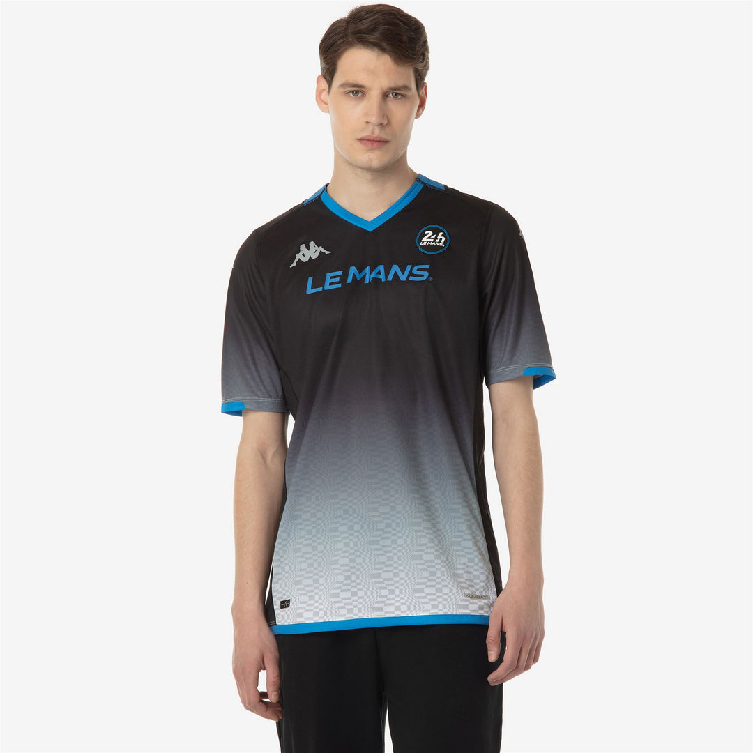 Black White Men's Active Shirt with Recycled Fabric main