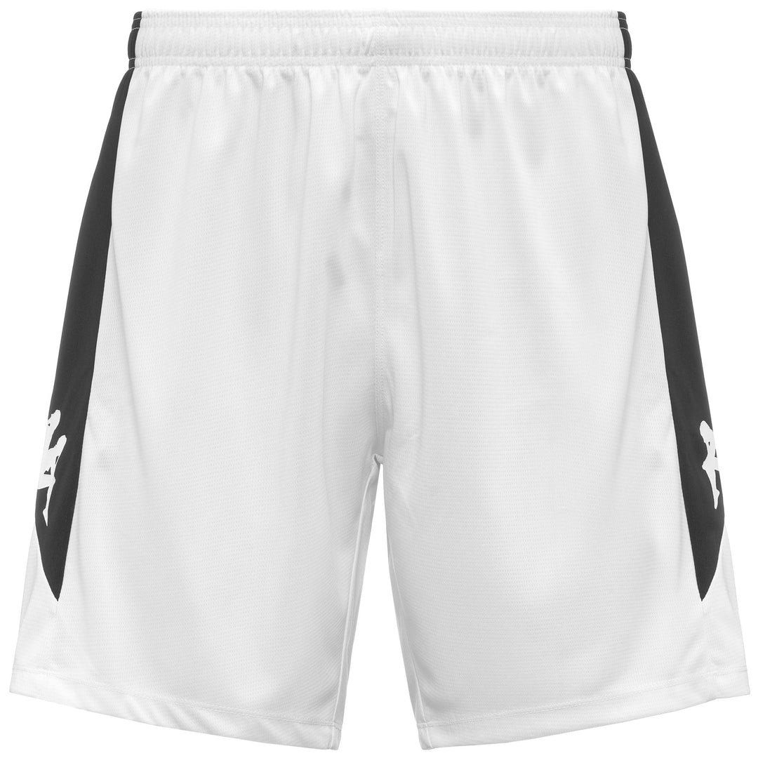 White and Black Men's Recycled Fabric Sport Shorts 01