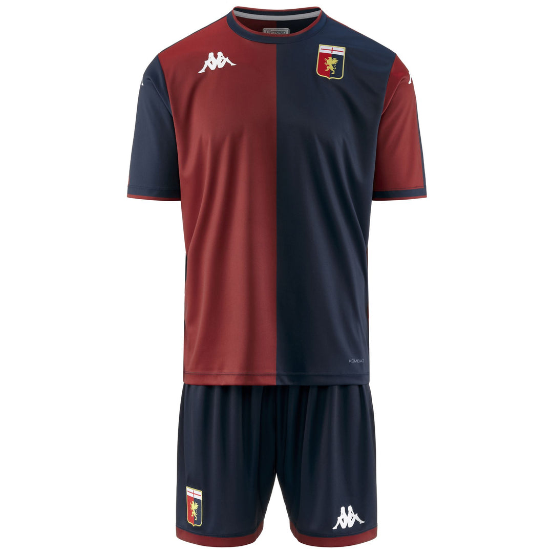 Completo da Calcio Uomo Rosso Blu con Pantaloni Corti e Maglietta 01