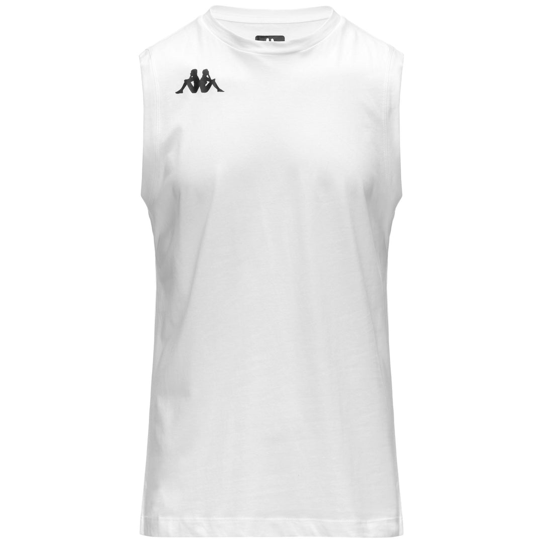 White Men's Training Tank Top with Round Neck 01