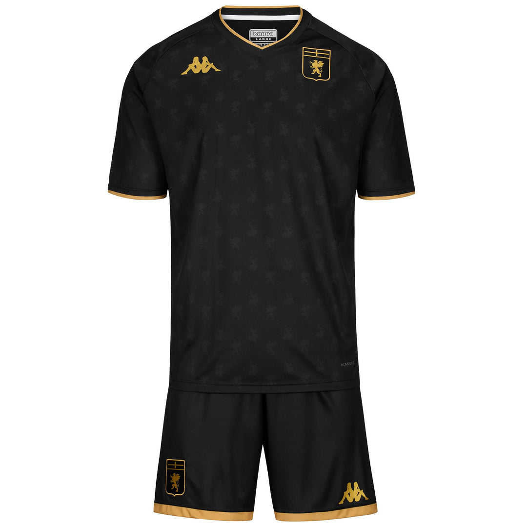 Black Men's Genoa Football Regular Fit Shorts and T-Shirt Set 01