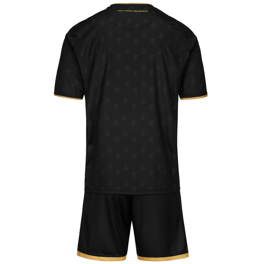 Black Men's Genoa Football Regular Fit Shorts and T-Shirt Set 02