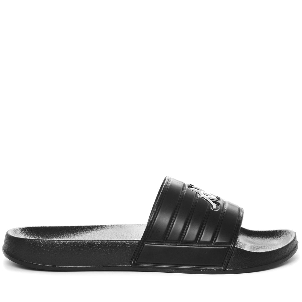 Black Unisex Swimming Flip-Flops with Synthetic Upper 02