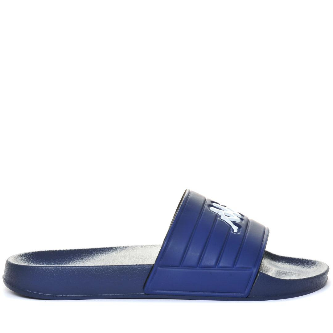 Tongs de natation unisexes bleues avec tige synthétique main