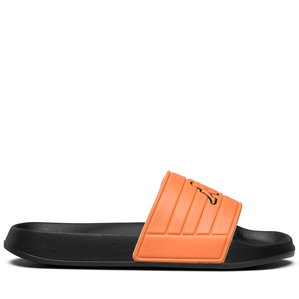 Chanclas de natación unisex negras y naranjas con parte superior sintética 02