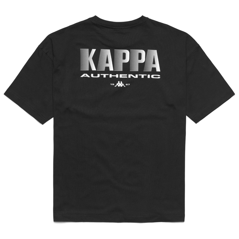 Black and white Men's Oversized Cotton T-Shirt with Kappa Logo 02