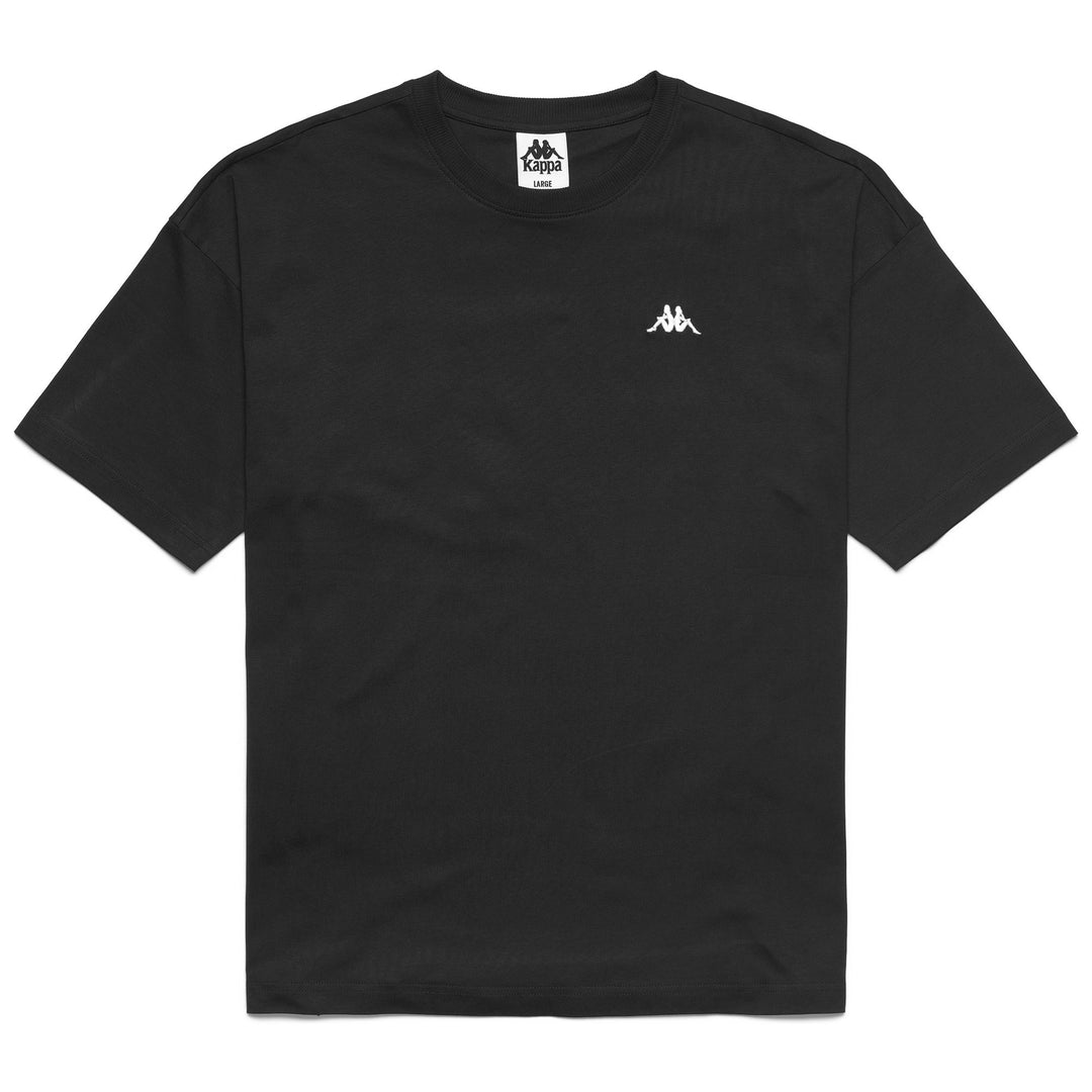 Black and white Men's Oversized Cotton T-Shirt with Kappa Logo 01