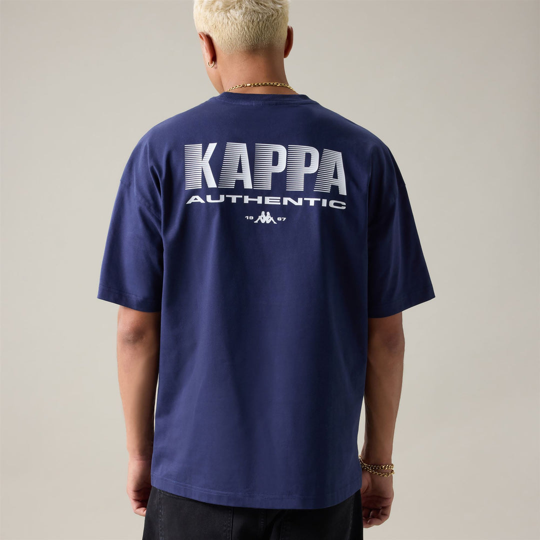 Blue iris Men's Organic Cotton Oversized T-Shirt with Logo main