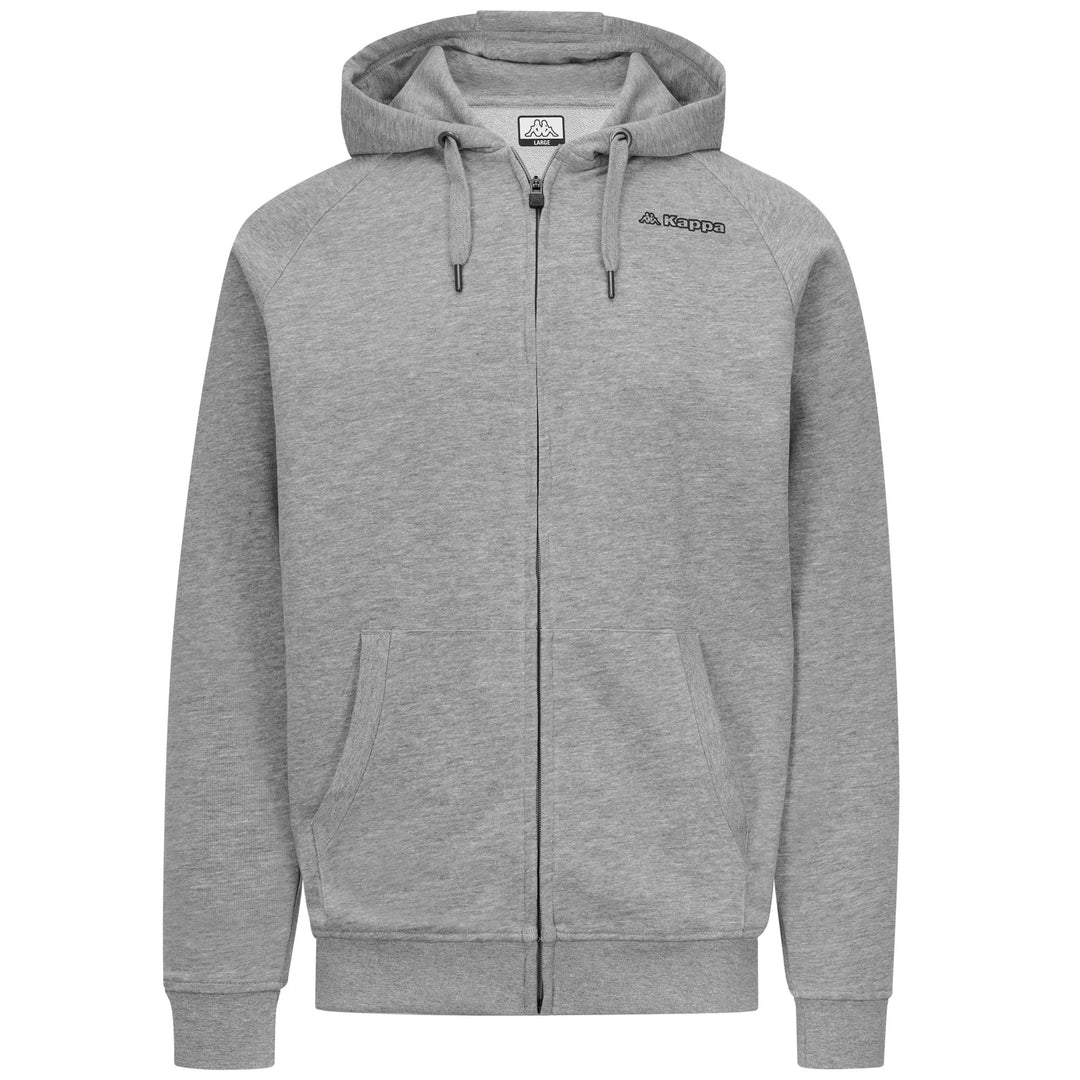Chaqueta polar gris para hombre con capucha y bolsillo tipo canguro main