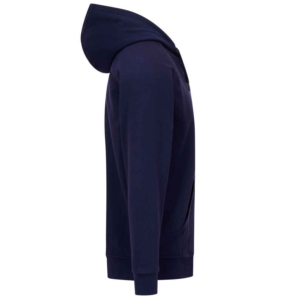 Chaqueta polar reciclada azul para hombre con capucha 02