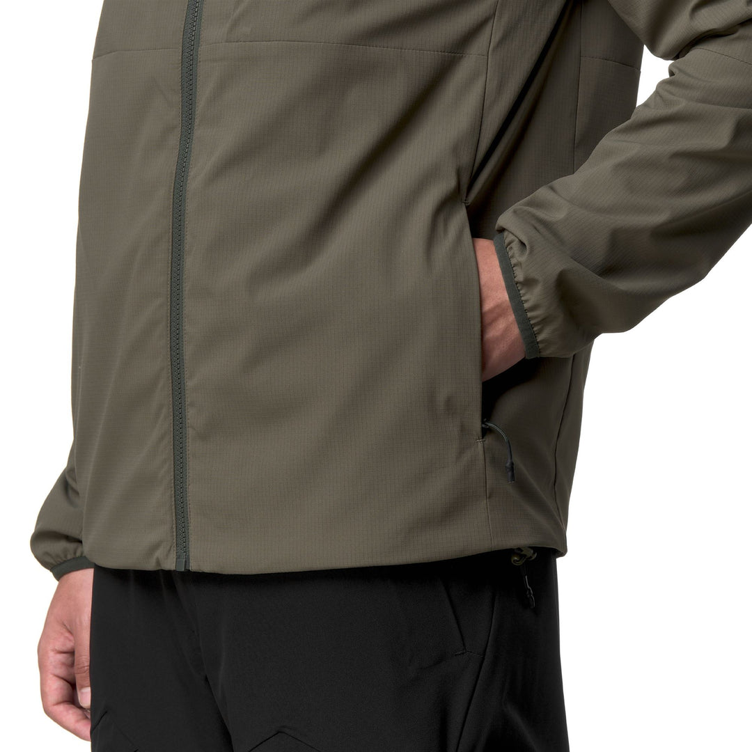 Veste de ski verte pour homme, coupe classique, avec doublure thermique Primaloft main