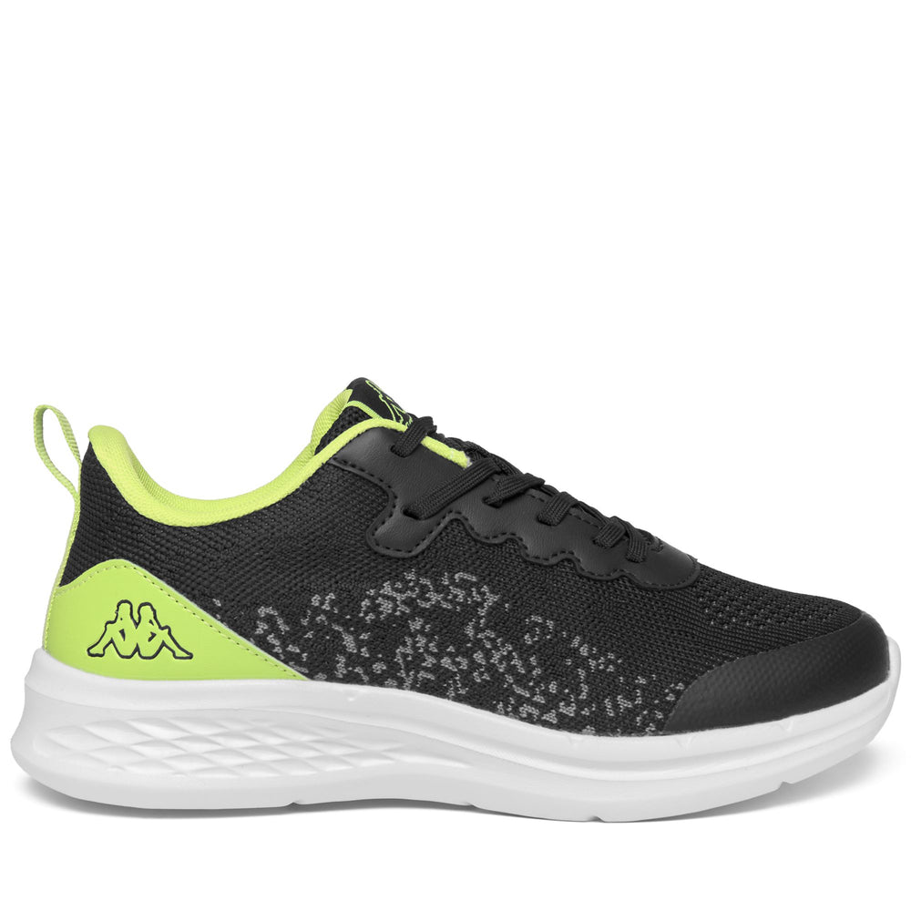 Black and Green Kid's Low Cut Walking Sneakers 02