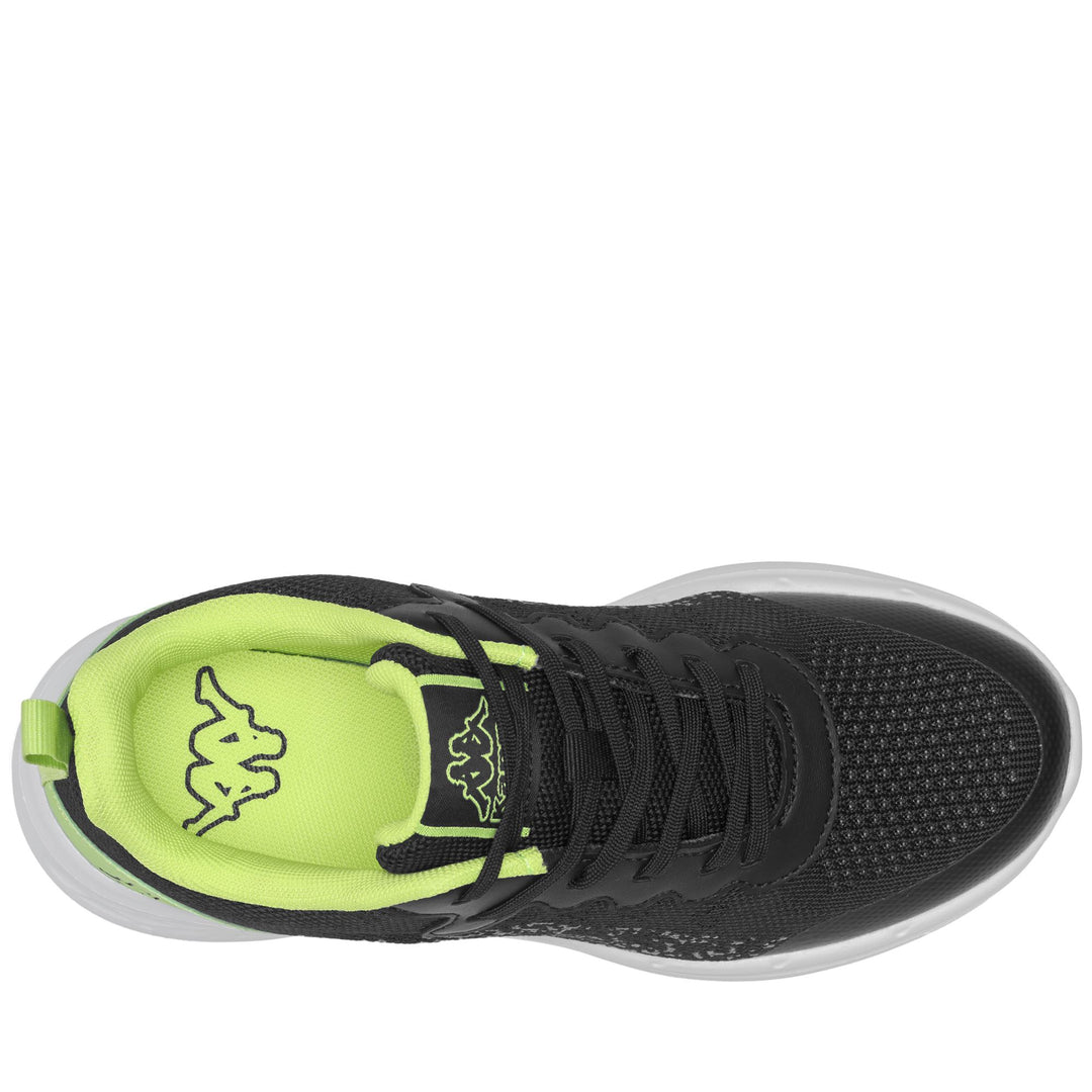 Black and Green Kid's Low Cut Walking Sneakers main