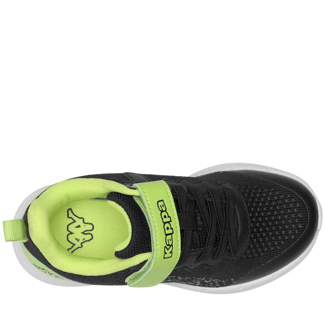Black and Green Acid Kid's Low Cut Walking Sneakers main