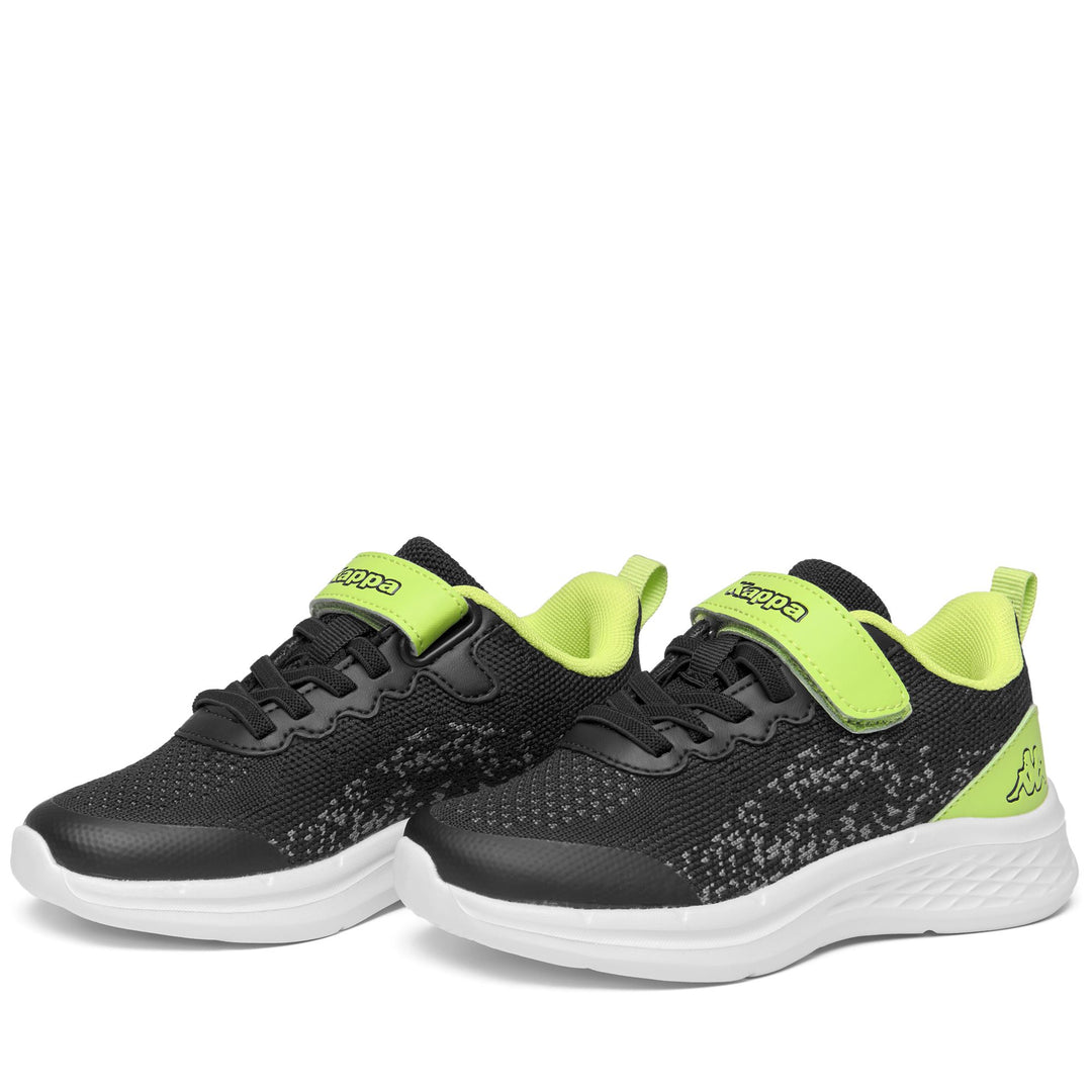 Black and Green Acid Kid's Low Cut Walking Sneakers 01