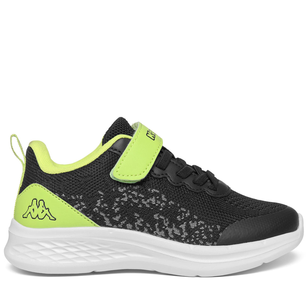 Black and Green Acid Kid's Low Cut Walking Sneakers main
