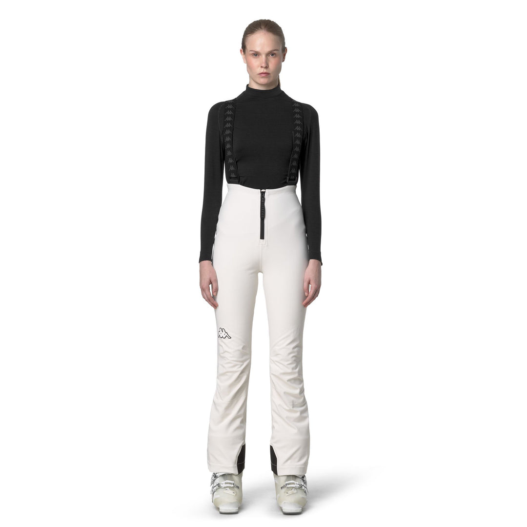 Pantalon de ski imperméable blanc pour femme, coupe slim 01