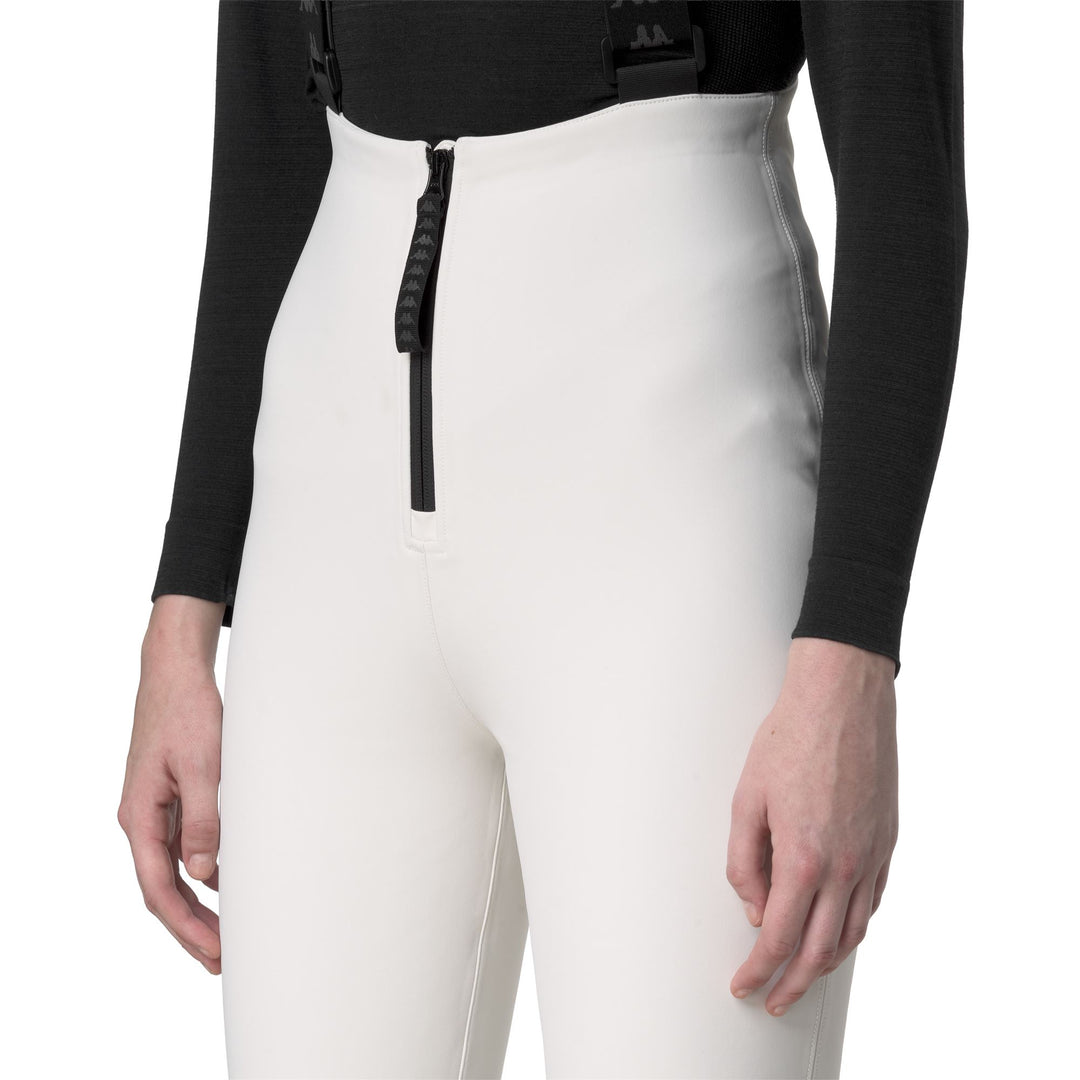 Pantalon de ski imperméable blanc pour femme, coupe slim main
