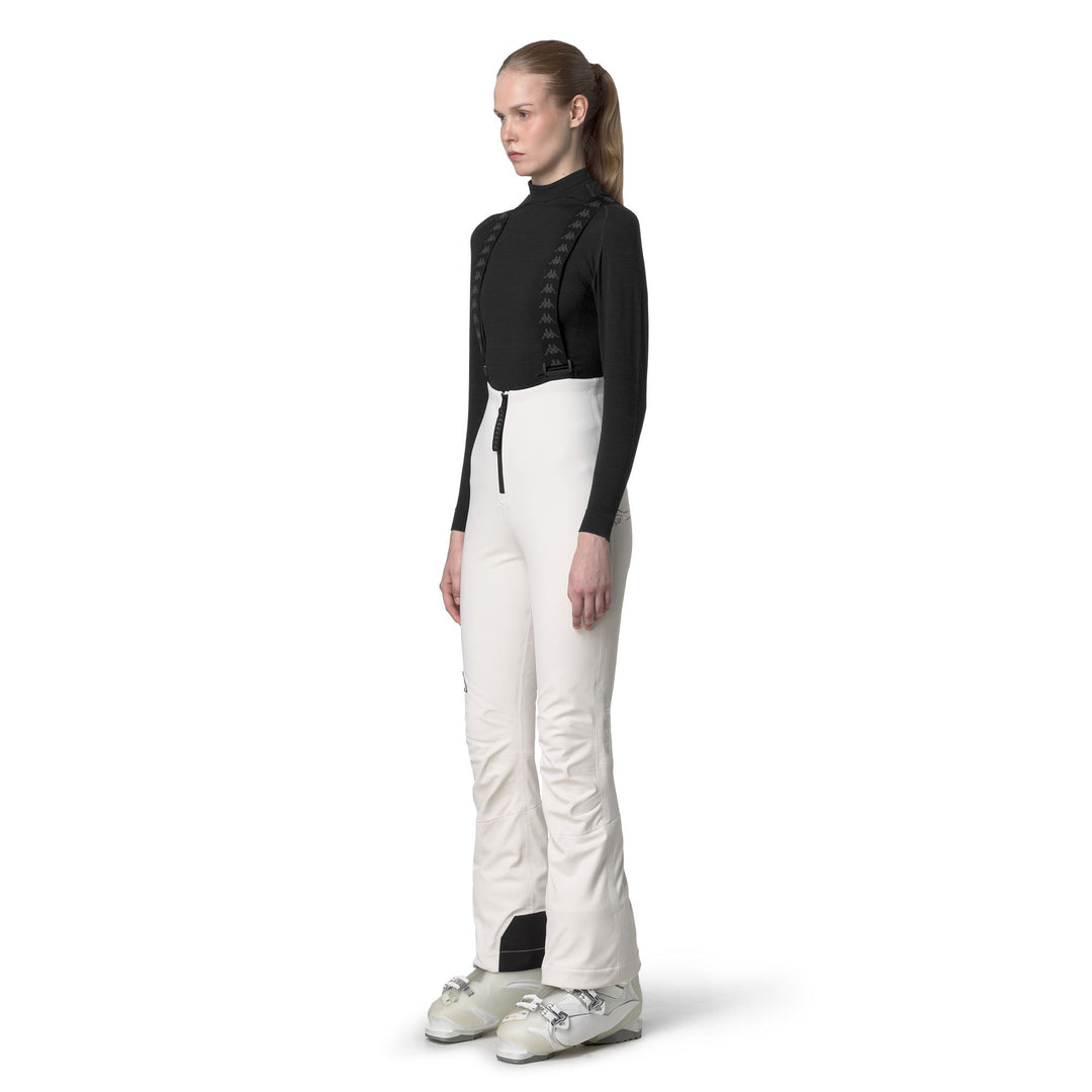 Pantalon de ski imperméable blanc pour femme, coupe slim main