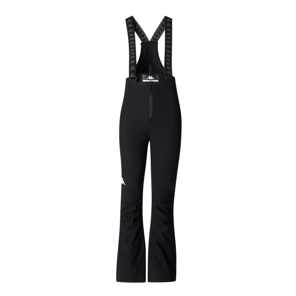 Pantalon de ski noir pour femme, coupe slim, imperméable, avec bretelles amovibles 02