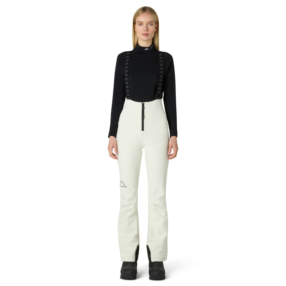 Beige Women's High-Waisted Slim Fit Ski Pants with Waterproof Fabric main