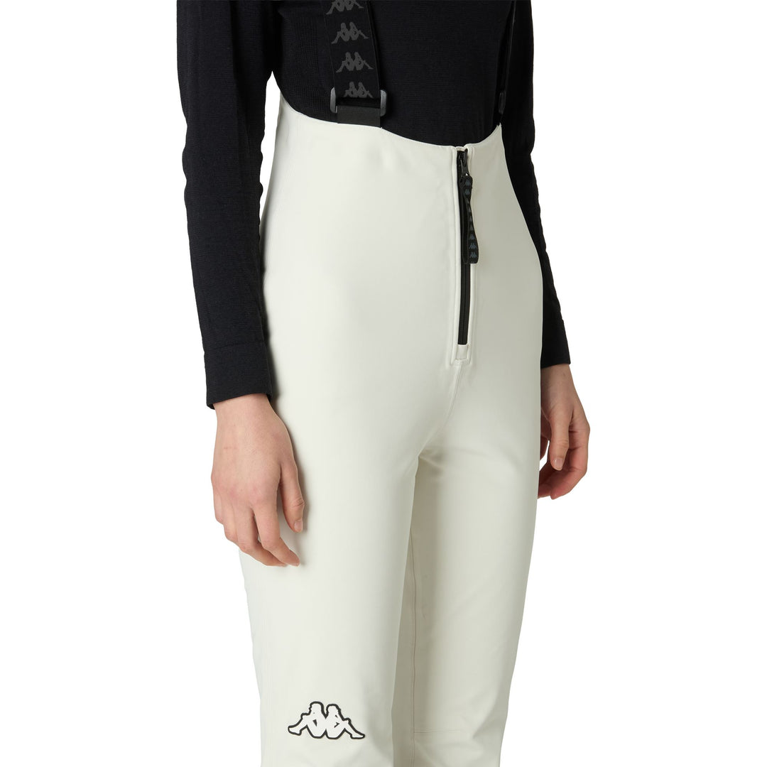 Beige Women's High-Waisted Slim Fit Ski Pants with Waterproof Fabric main
