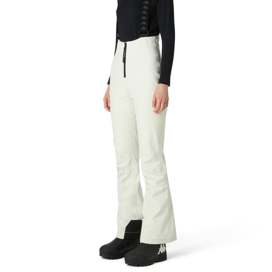 Beige Women's High-Waisted Slim Fit Ski Pants with Waterproof Fabric 01
