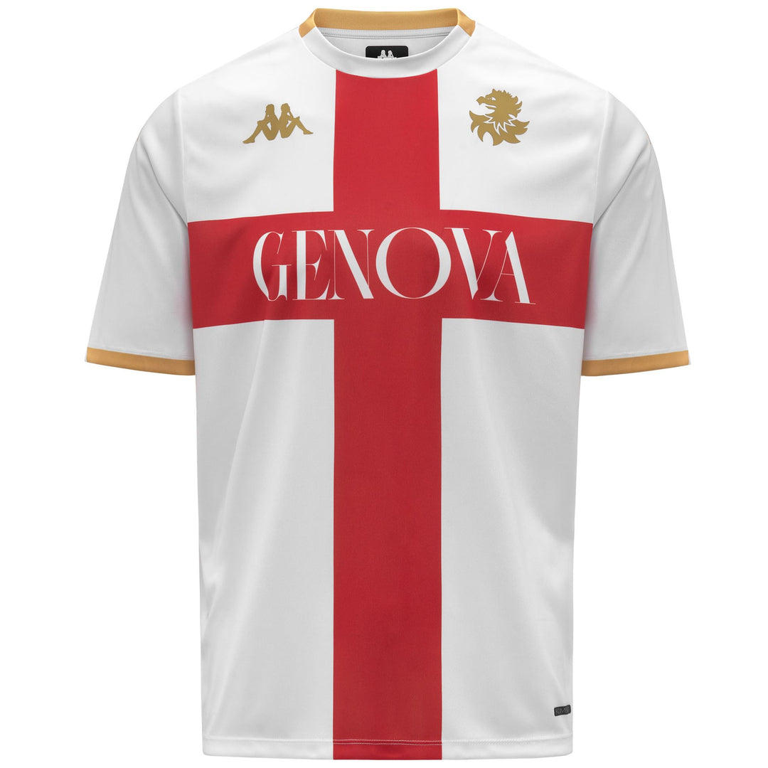 White and Red Men's Genoa Active Jersey Shirt 01