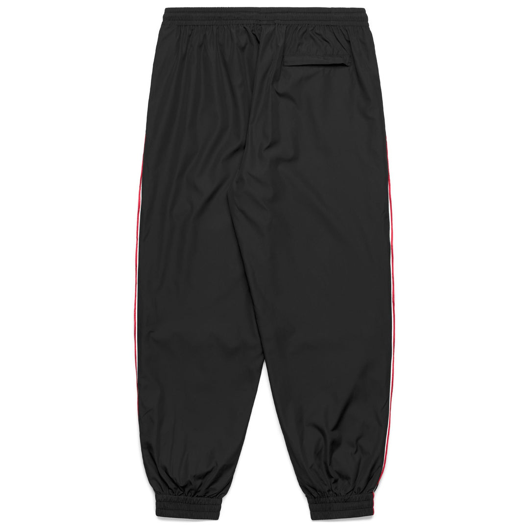 Pantaloni sportivi da uomo neri con fodera in rete e profili bicolore. main