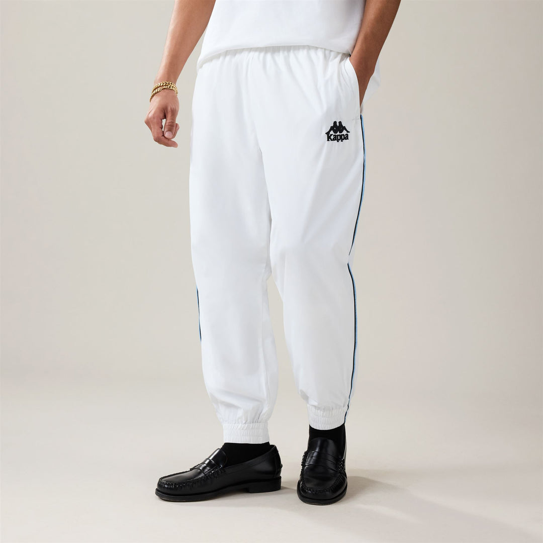 Pantaloni sportivi da uomo bianchi con fodera in rete e vita elasticizzata main